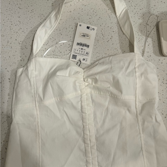 Zara white linen blend top - Picture 3 of 3